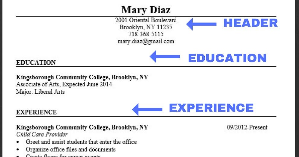 community college resumes