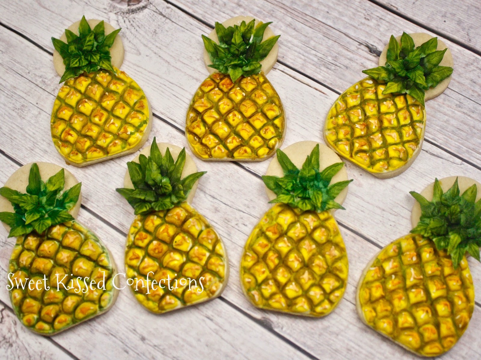 Pineapples from a Baby Rattle Cookie Cutter Rosemary's Sweet Kissed