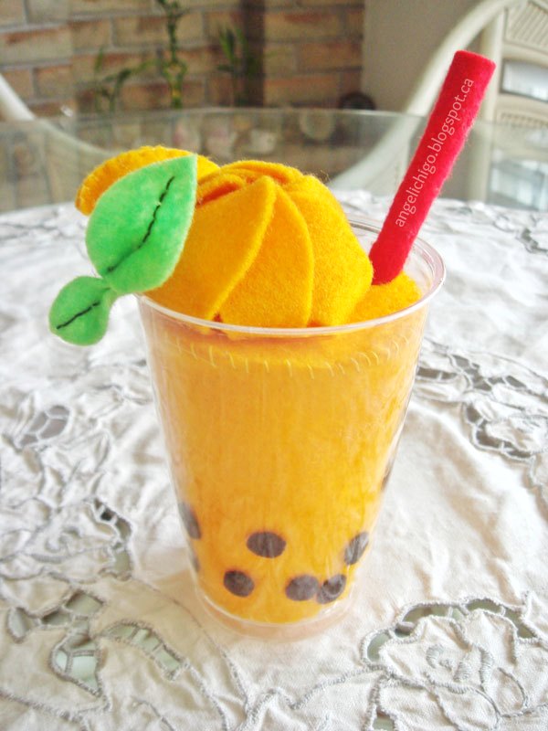 {DIY} Felt Mango Bubble Tea every little thing