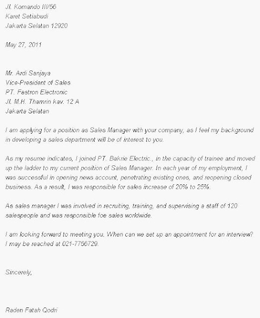 10 contoh surat lamaran kerja dalam bahasa inggris dan 10 contoh surat lamaran kerja dalam bahasa inggris dan