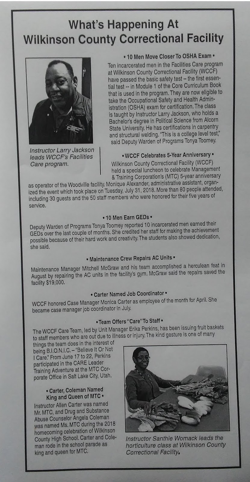 Roscoe Reporting Wccf News What S Happening At Wilkinson County