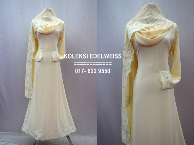 wedding dress muslimah modern kombinasi warna nude