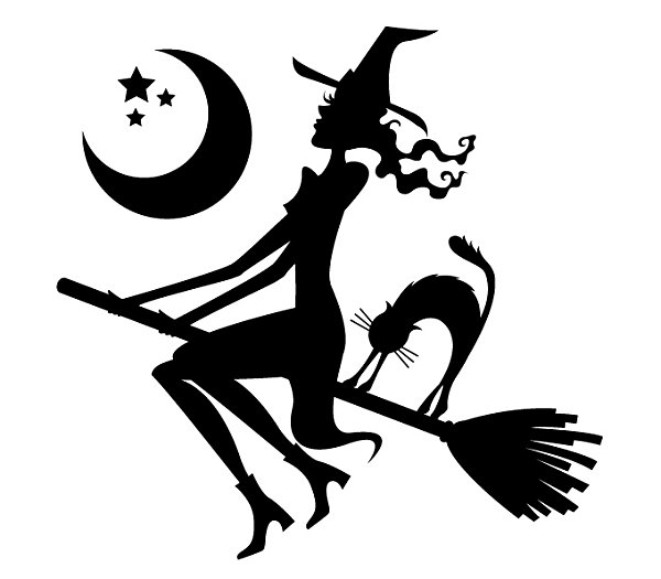 Moldes de bruxa para Halloween - Como fazer em casa  Siluetas de  halloween, Plantillas de halloween, Silueta de bruja