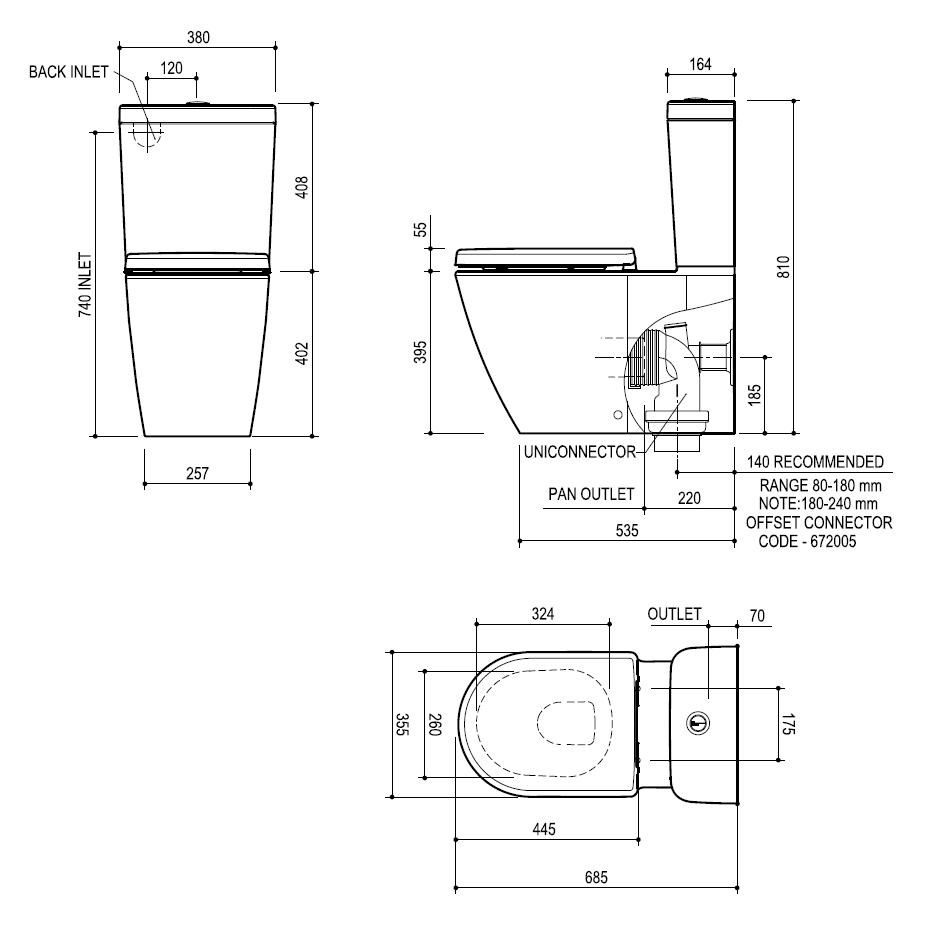 Modecor Toilet Suites Fowler Seido Wall Faced Toilet Suite
