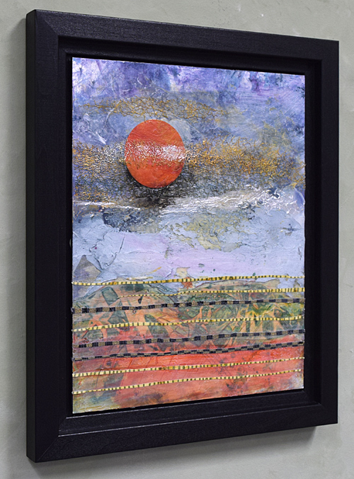 Sandra Duran Wilson Santa Fe artist abstract landscape painting, encaustic effect