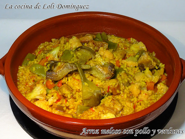 Arroz Meloso Con Pollo Y Verduras
