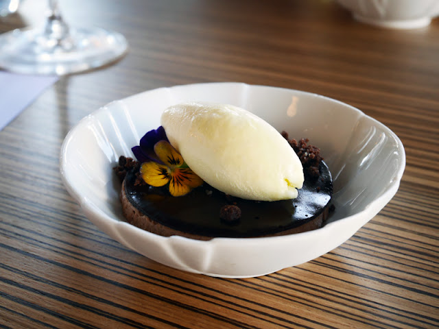 Chocolate mousse and rapeseed oil ice cream by Etch restaurant Brighton