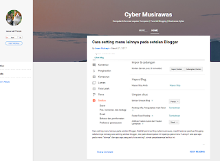Tampilan baru Template/ tema Blogger 2017