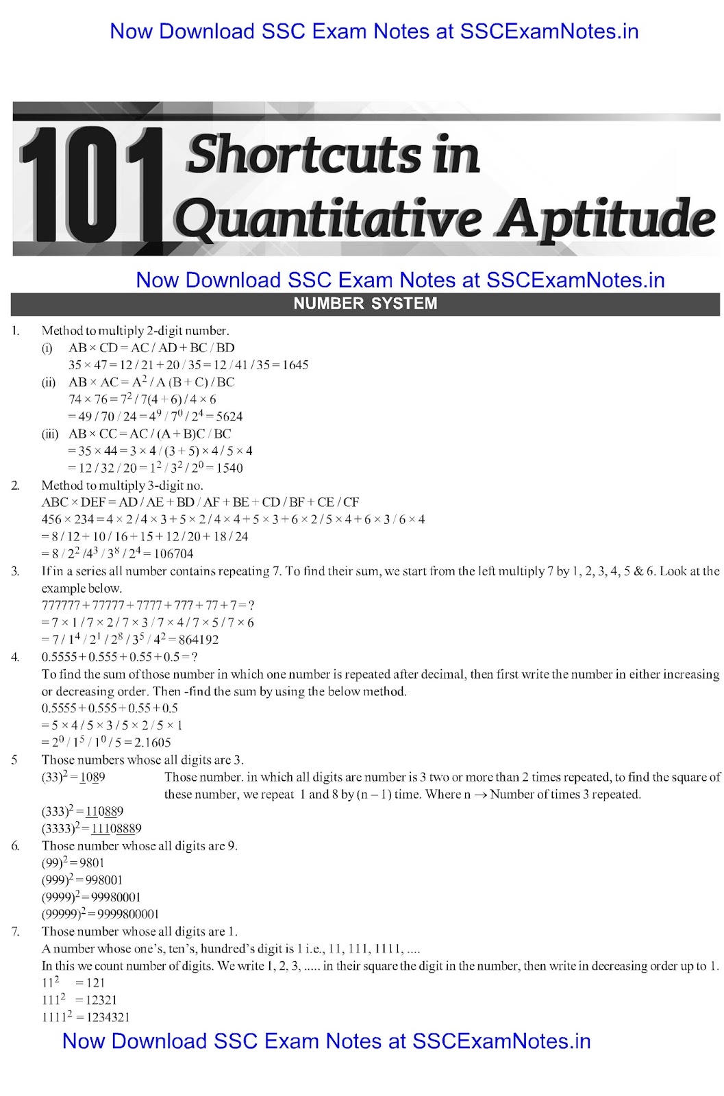 Quantitative Aptitude Notes Pdf
