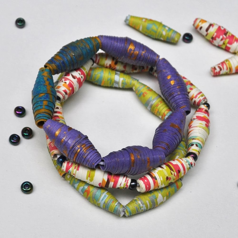 Art with Kids: Paper Bead Bracelets