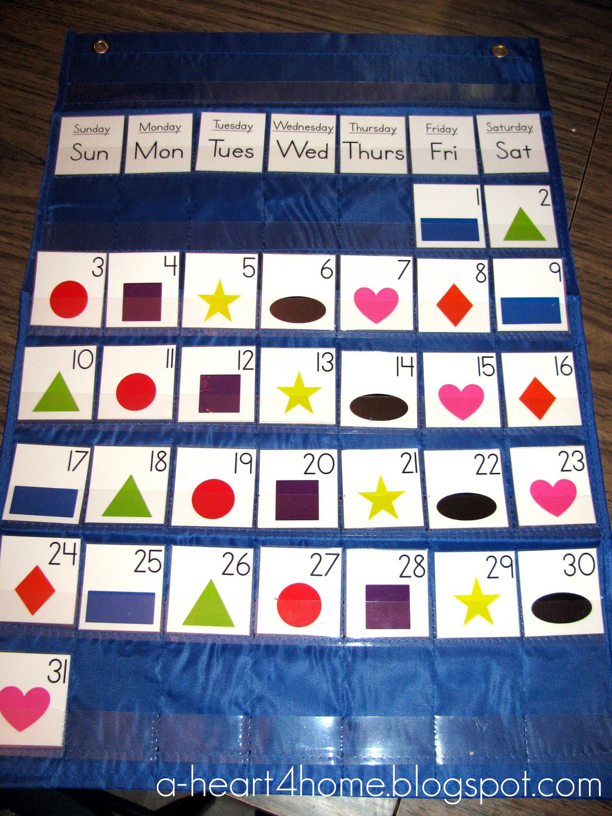A Heart For Home: Sew Your Own Pocket Chart Calendar from a $1 Target