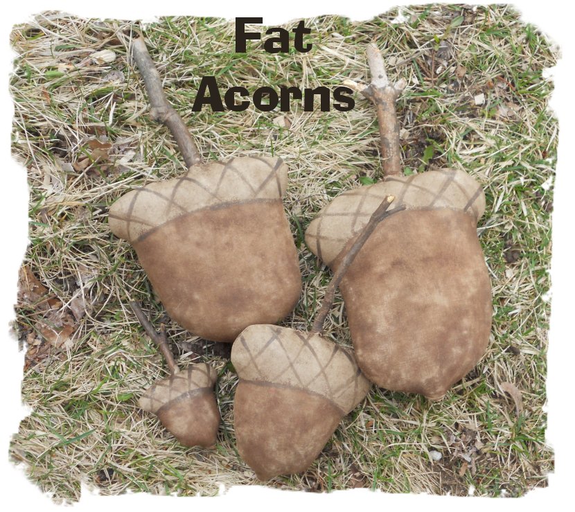 to CROWS ROOST PRIMS Set of 4 FAT ACORNS pattern