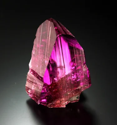 Intense purple-pink tanzanite crystal