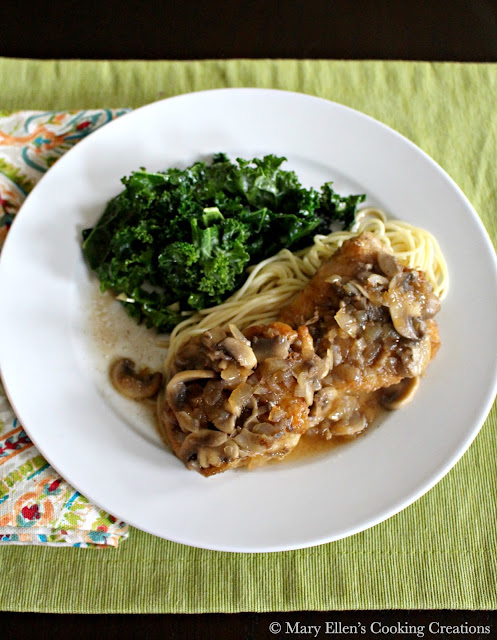 Quick and easy weeknight chicken marsala. Chicken breasts with mushrooms in a rich marsala wine sauce. 25 minute meal.