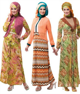Model baju batik muslim kombinasi