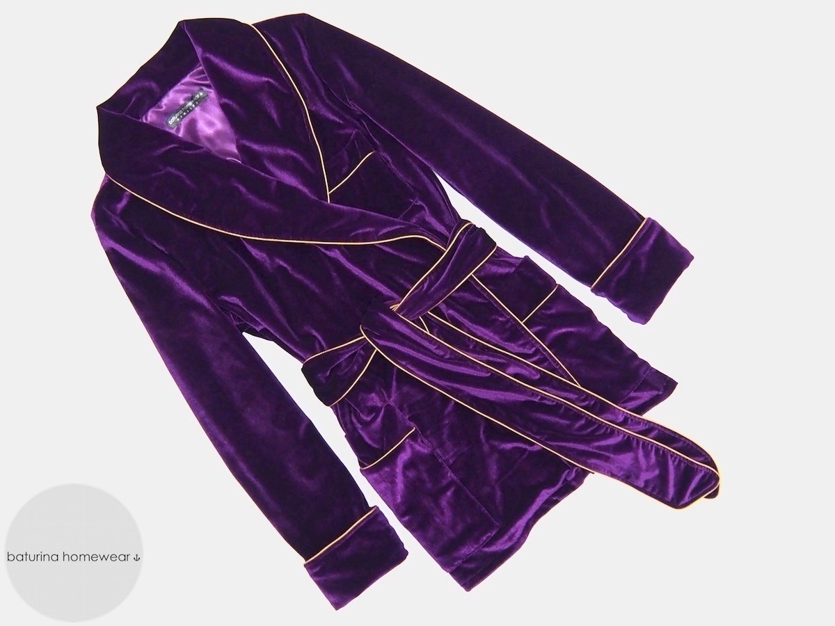 Women's Velvet Smoking Jacket and Quilted Silk Dressing Gown