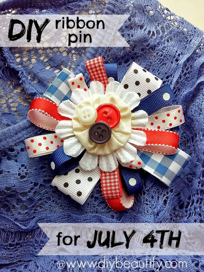 Make a patriotic pin to wear on July 4th