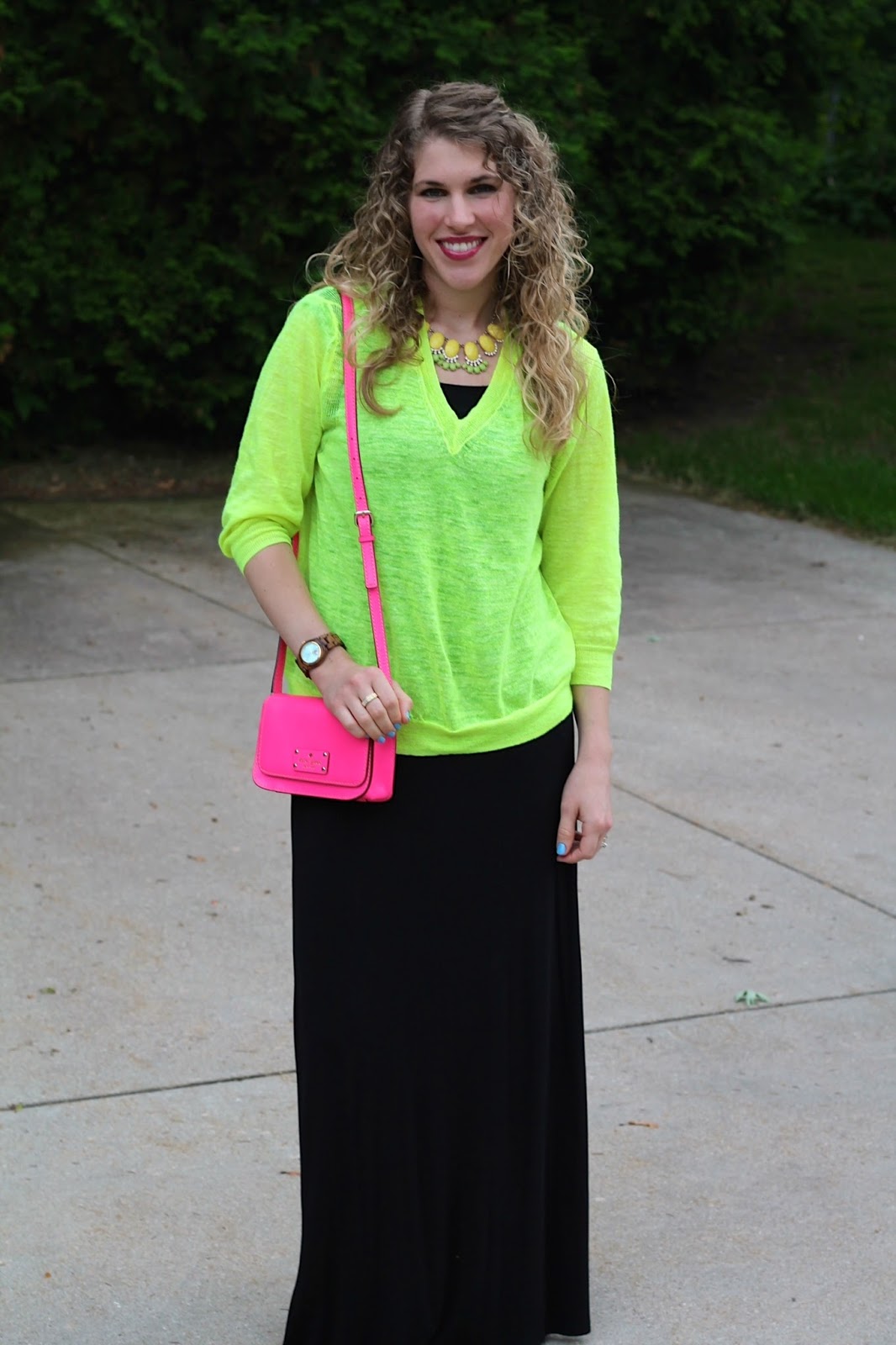 I do deClaire: Black Maxi Dress and Neon