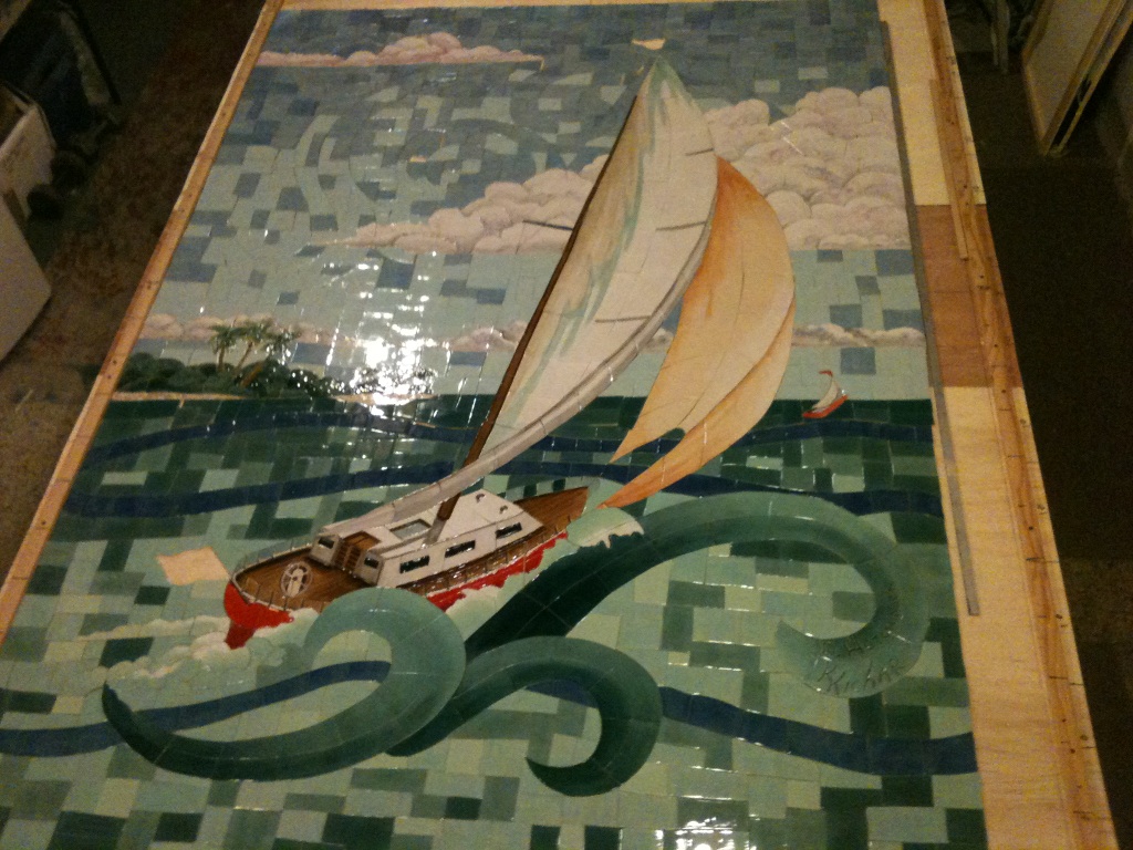 Diane's Art Stuff Sail Boat Tile Mural