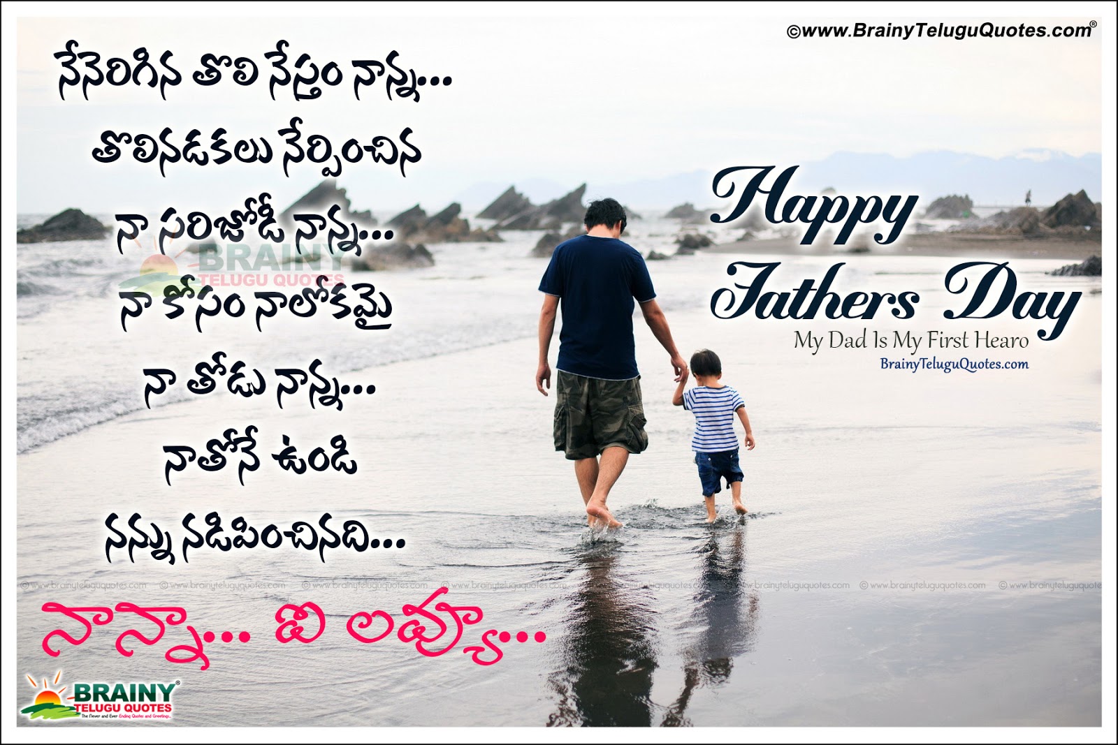 Telugu Quotes about Fathers day with Images.