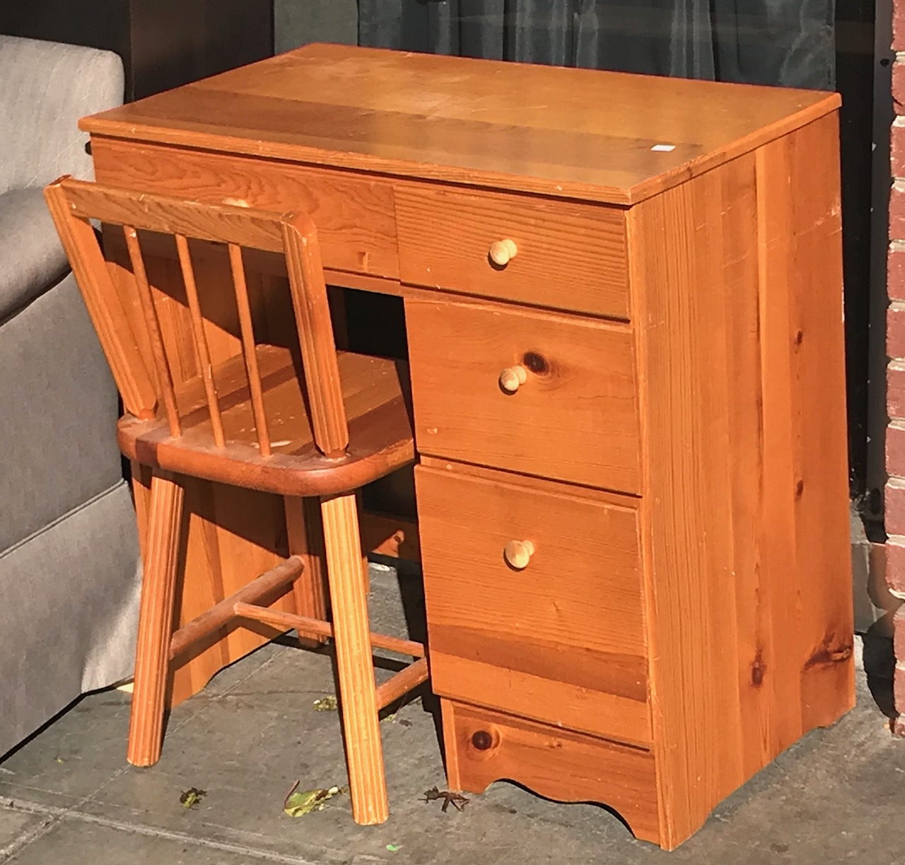 UHURU FURNITURE & COLLECTIBLES SOLD 26185 Petite Pine Student Desk 30" x 30" x 17" Deep with