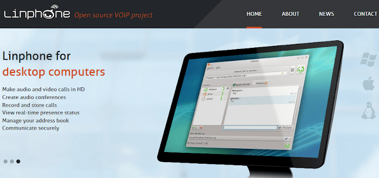 Linphone VoIP softphone