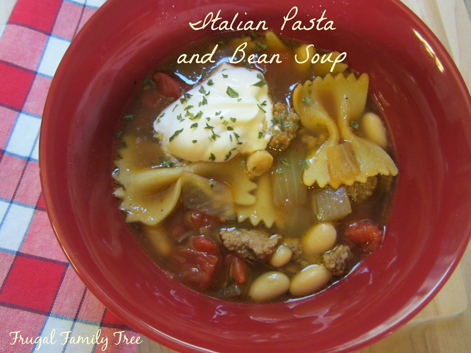 Italian Pasta and Bean Soup | Frugal Family Tree