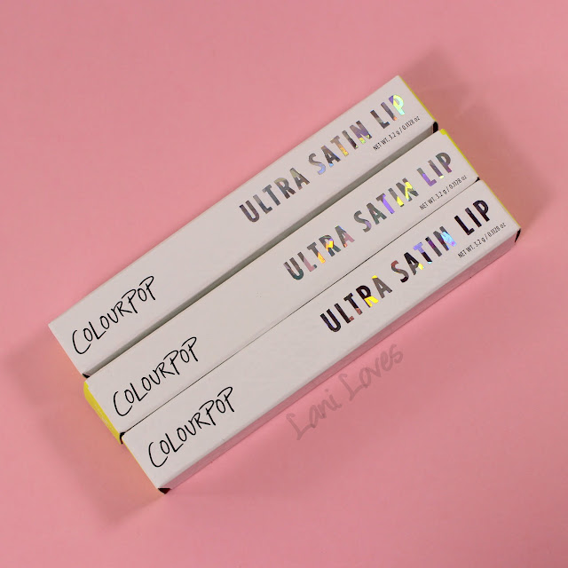 ColourPop Ultra Satin Lips - Magic Wand, November and Cozy Swatches & Review