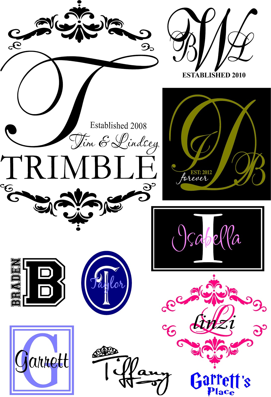 Vinyl Lettering by Susie Personalize Monograms