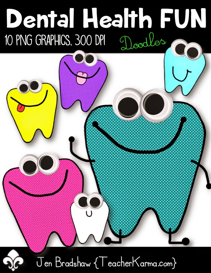 freebie dental health clip art ~ googly-eyed teeth  teacherkarma.com