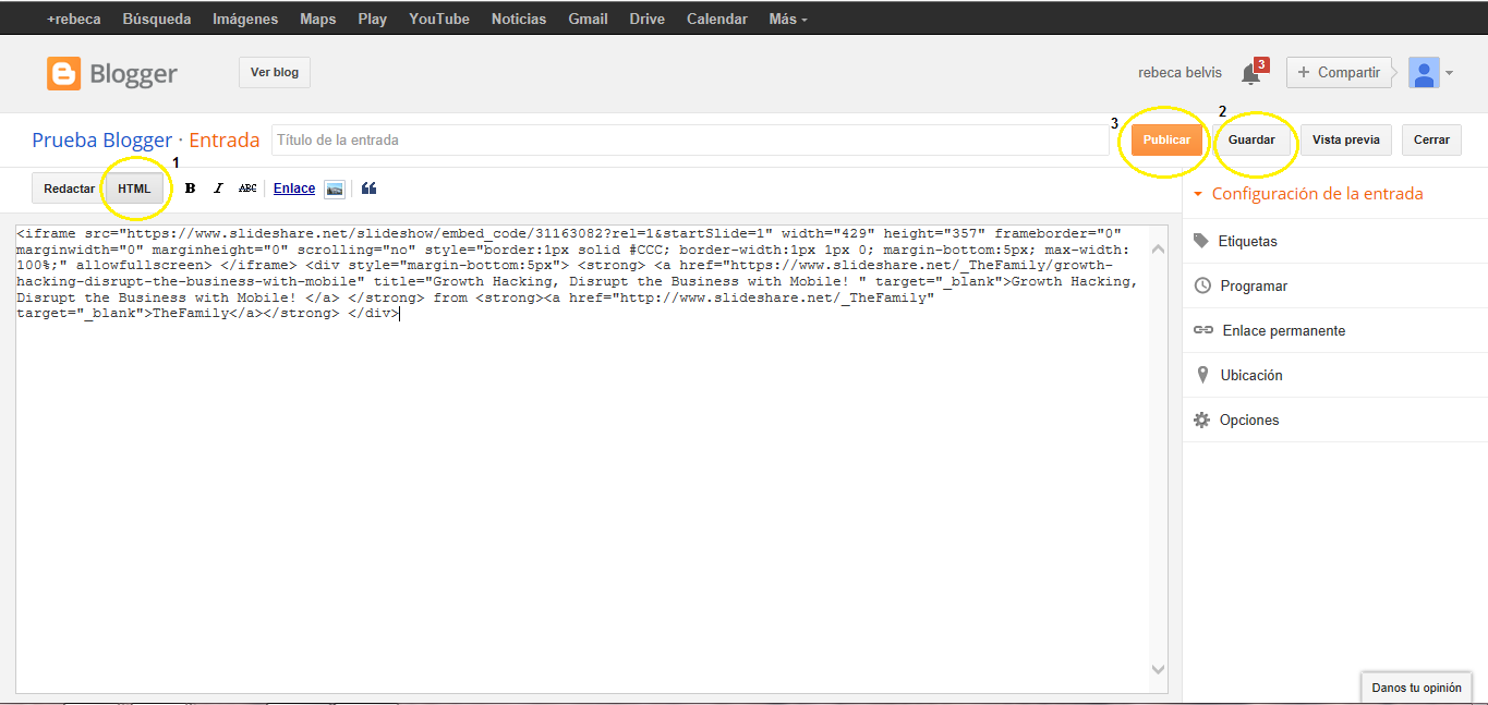 dcyaderebeca: Práctica Blogger