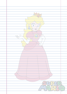 Folha Papel Pautado Princesa Peach em PDF para imprimir folha A4 Folha Papel Pautado Princesa Peach em PDF para imprimir folha A4