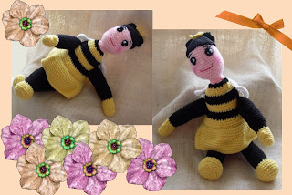 a dainty little been and crocheted dolly all in one lil miss bea funmigurumi bee toy pattern