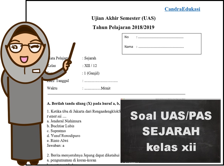 Contoh soal sejarah kelas 12 semester 1