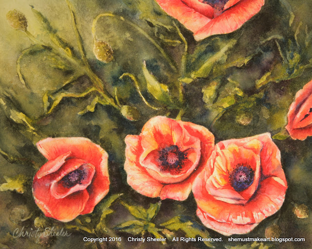watercolor poppies painting Christy Sheeler artist