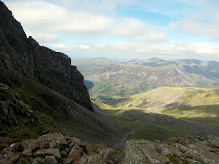 Climbing Scafell from Wasdale Head route to mickledore and scafell