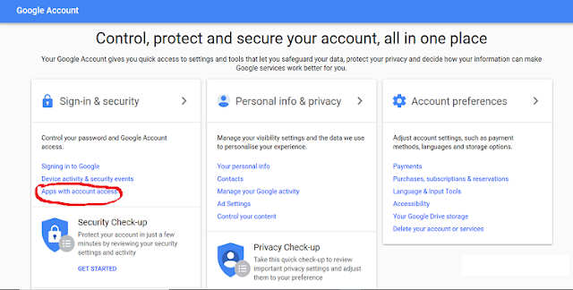 check google apps with account access