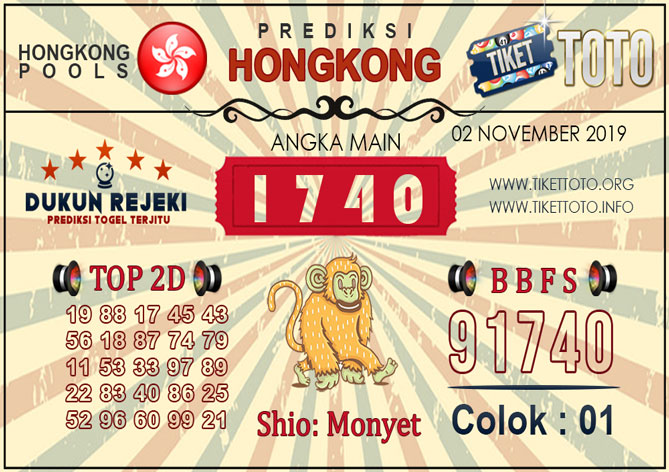 Prediksi Togel HONGKONG TIKETTOTO 02 NOVEMBER 2019