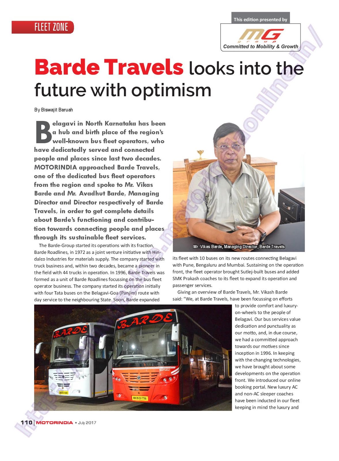 MOTOR INDIA ARTICLE 15 : BARDE TRAVELS