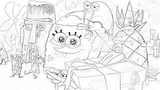 SpongeBob SquarePants Christmas coloring pages holiday.filminspector.com