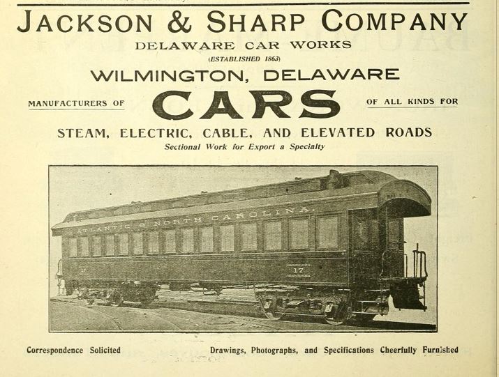 Delmar Historical And Art Society 1895 Jackson and Sharp Co Ad