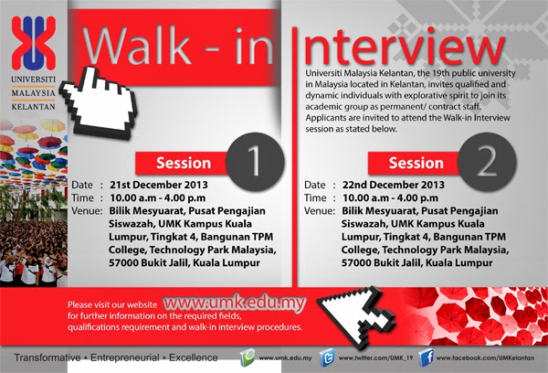 Temuduga Terbuka Universiti Malaysia Kelantan (UMK) (21-22 ...