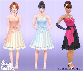 Anubis - Sims Stuff: Cherry Blossom ~ Spring dress for teen-to-adult