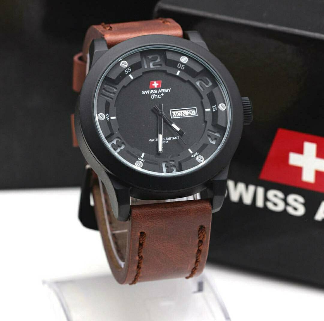 ginda collection new jam tangan swiss army leather date ginda collection new jam tangan swiss army leather date