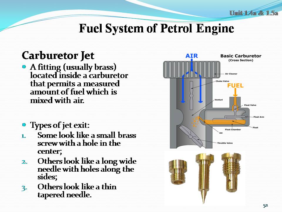 Automobile Course of City And Guilds: Fuel System