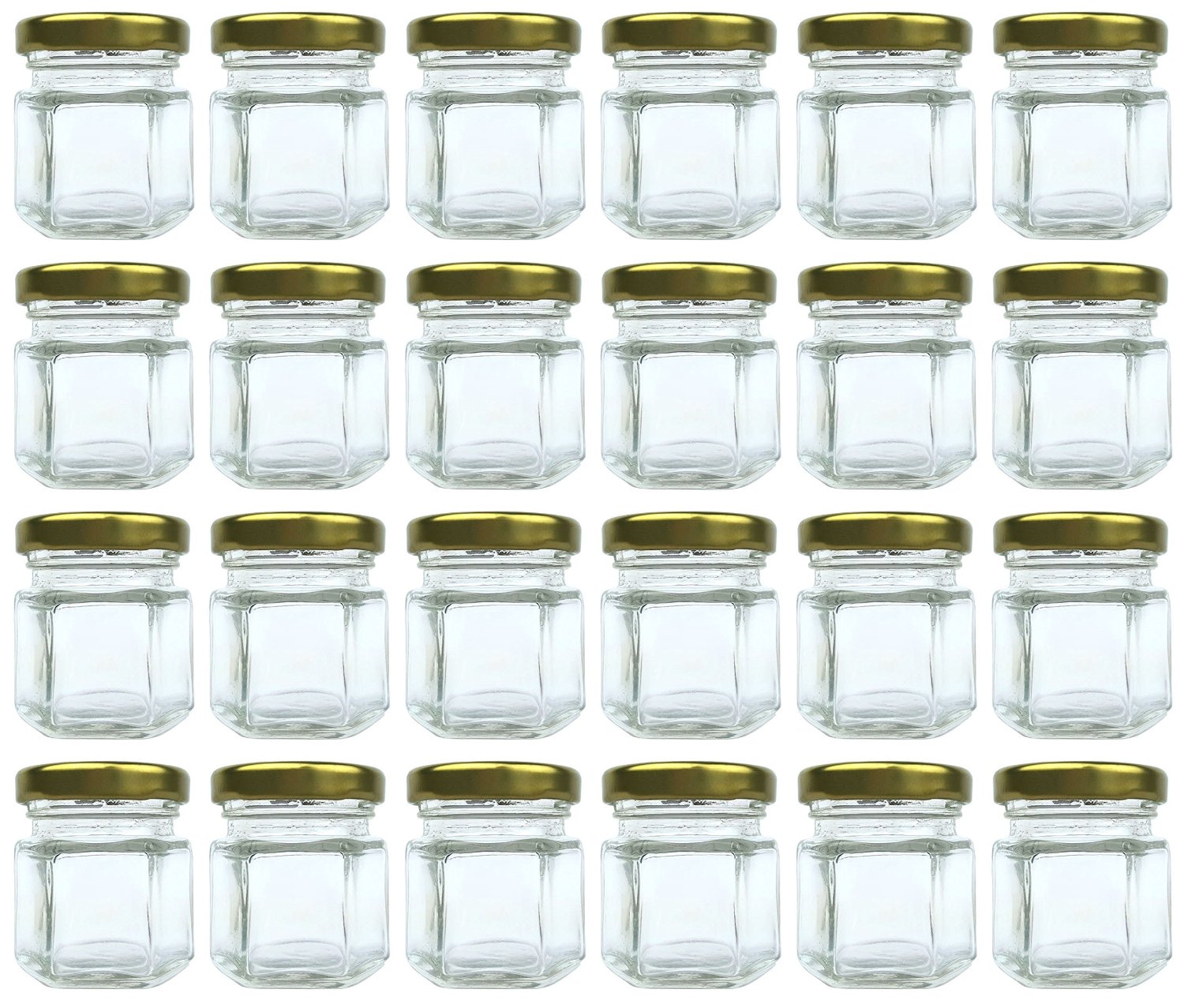 Mini Hexagon Food Grade Glass Jars Views and More