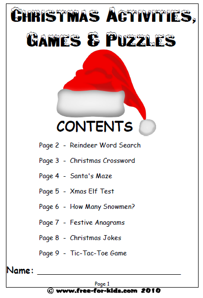 CRISTMAS ACTIVITIES AND GAMES