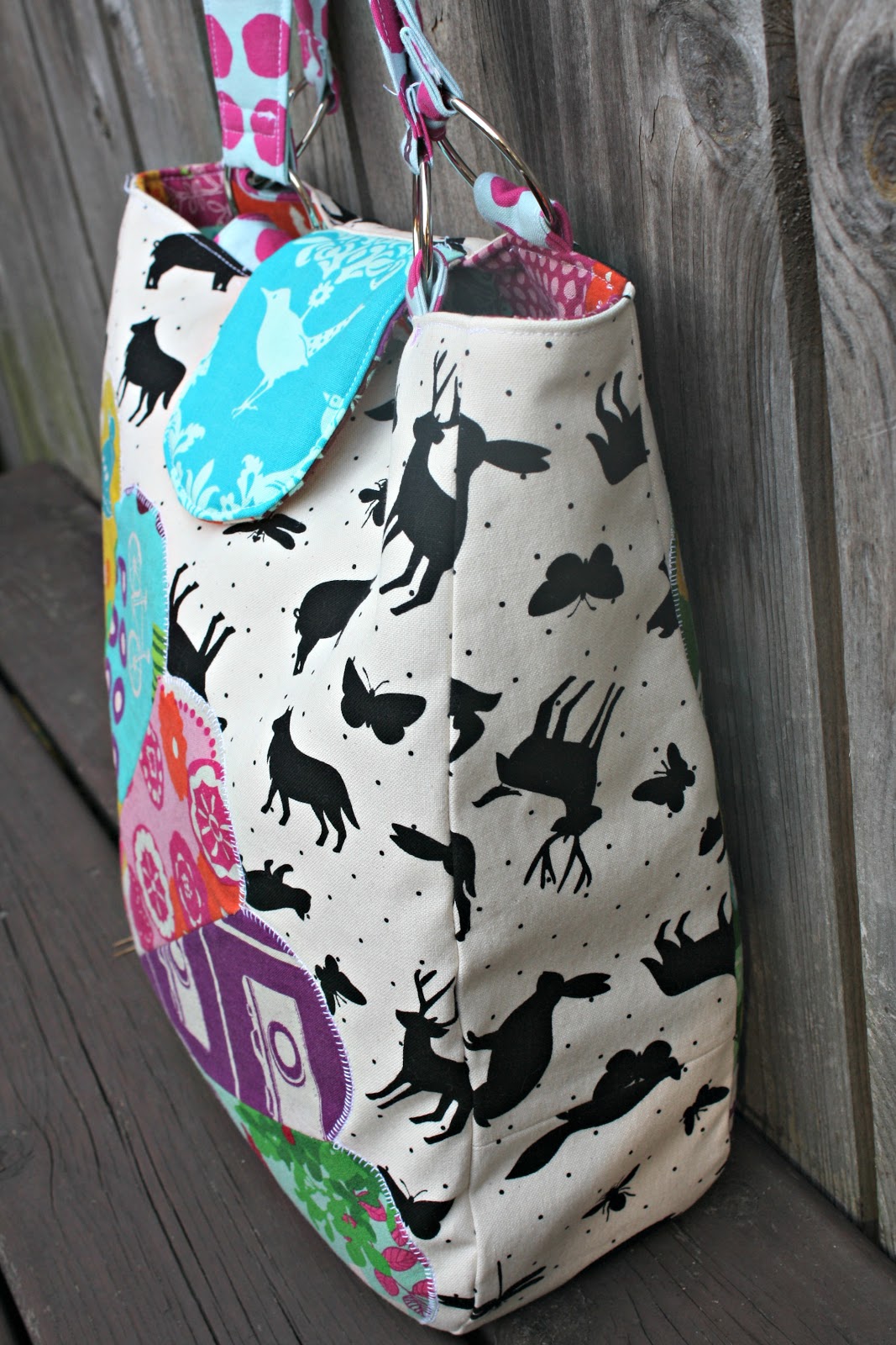Quilt Market Bag: Echino and Dresdens - Sew Sweetness