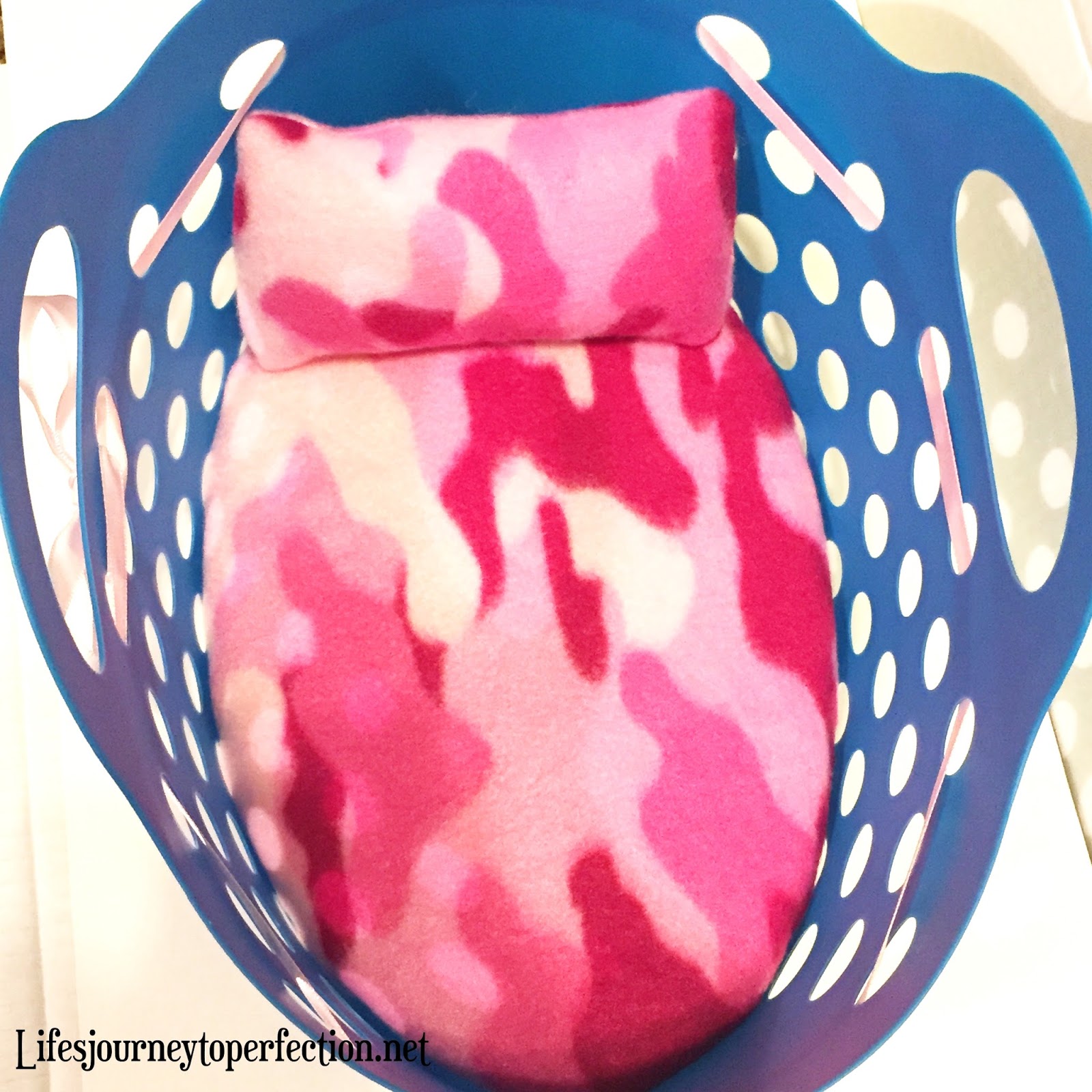 Life's Journey To Perfection Dollar Store Basket turned Baby Doll Bed!!