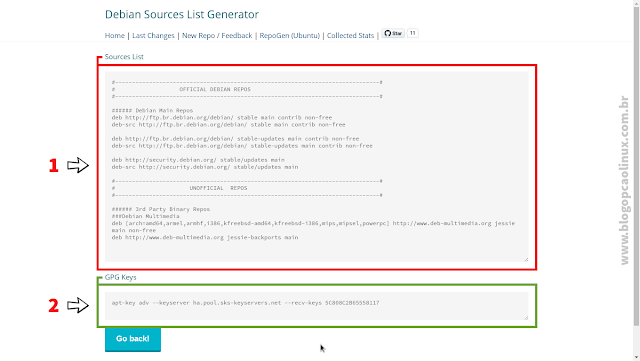 Exibindo a Sources List e logo abaixo, os comandos para importar as chaves de assinatura dos repositórios Exibindo a Sources List e logo abaixo, os comandos para importar as chaves de assinatura dos repositórios